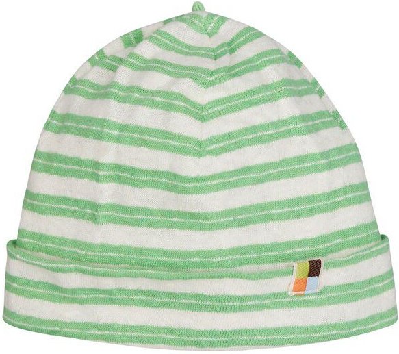 loud + proud Kinder Mütze Streifen mit Leinen, GOTS-zertifiziert