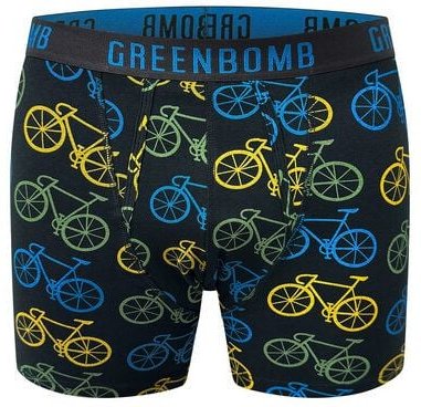GREENBOMB Bike Big 2 Trunk - Gemütliche Trunk aus Bio-Baumwoll Mix / hochwertiger Print / GOTS / Fair & Vegan