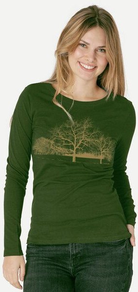 Peaces.bio - handbedruckte Biomode Damen Langarmshirt Landscape