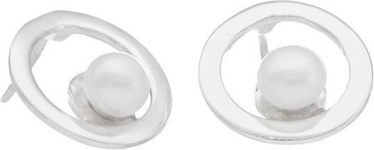 pakilia Silber Ohrringe Schaukelnde Perle Fair-Trade und handmade