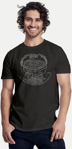 Peaces.bio - handbedruckte Biomode Bio-Herren-T-Shirt "Weltenesche"