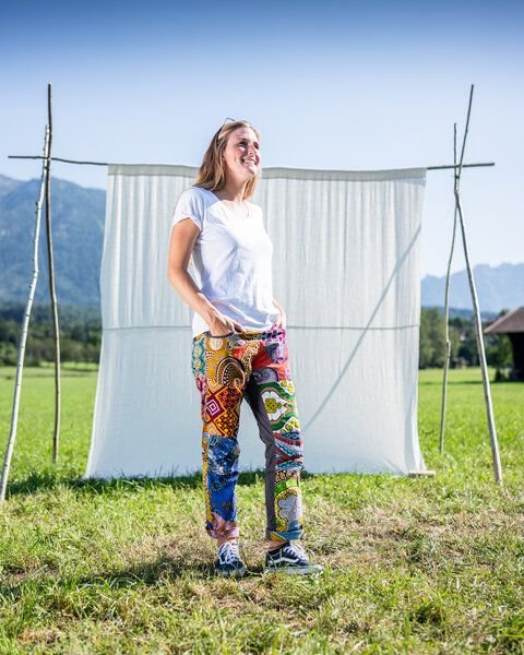 JUAdesign Sommer Hose - SLIM Damen, farbenfroh, lässig, schick