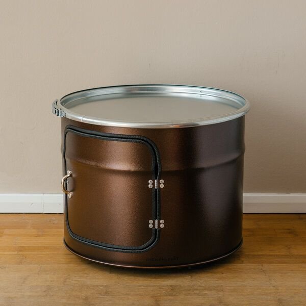 Lockengelöt Bob mit Tür - Couchtisch aus einem Hamburger Ölfass - verschiedene Farben