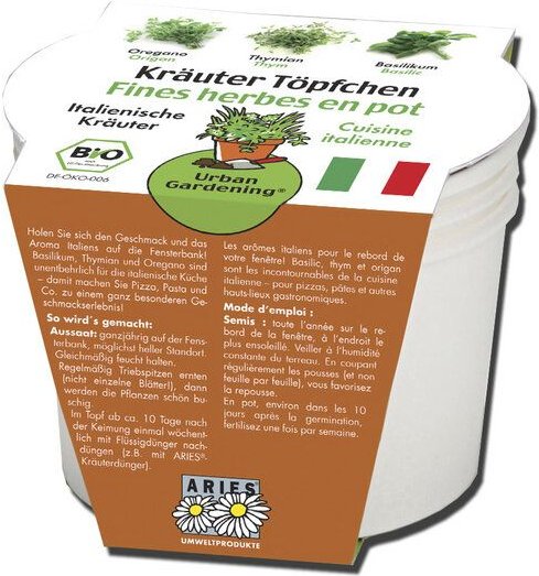 ARIES Urban Gardening Kräutertöpfe – Italienische Kräuter