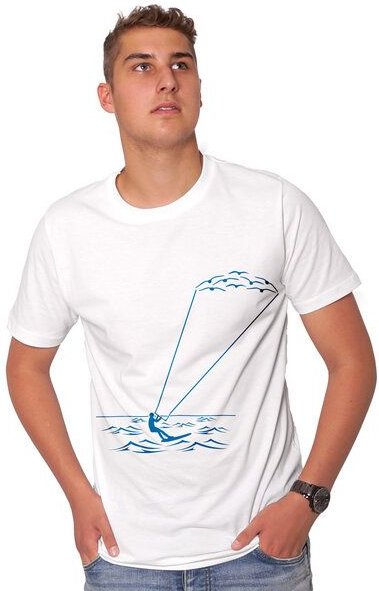 HANDGEDRUCKT "Kitesurfing" Männer T-Shirt