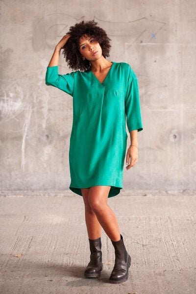 Thumbnail - Tunika Barbados Tencel – Schlichter & eleganter Schnitt – 3/4-Ärmel – V-Ausschnitt – Bequeme Taschen – Fair produziert i...