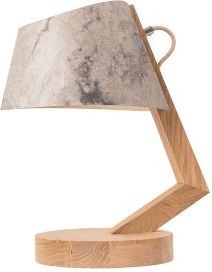 ALMUT von Wildheim Handgemachte Tischlampe aus Eiche Lampenschirm aus Naturmaterialien