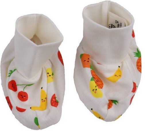 El Puente Babysocken "Funny Fruits", Größe 0-2 Monate 100% Baumwolle aus kbA, naturweiß/bunt