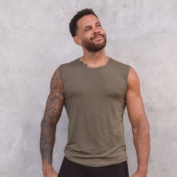 Jaya TOMMY - Herren - Atmungsaktives Tank Top aus softer, elastischer Tencel-Biobaumwoll-Mix, Yoga, Workout and andere B...