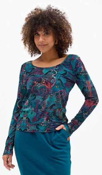 KOKOworld Papaya Damen Basic Longsleeve aus Viskose – weich & elastisch – Fair produziert in EU – für Yoga & Alltag