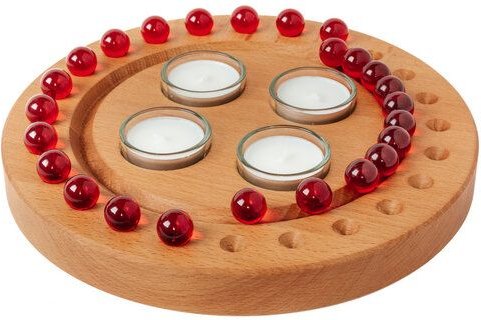 klotzaufklotz Adventskalender und Adventskranz mit Teelichtern