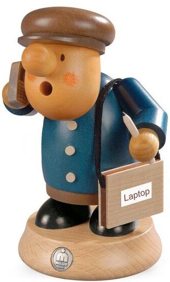 Müller Seiffen Müllerchen Geschäftsmann, die Räuchermännchen mit der Knollennase