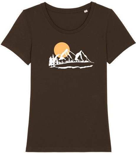 Spangeltangel T-Shirt "Bergluft", Berge, Siebdruck, für Frauen, Berglandschaft, bedruckt, Biobaumwolle