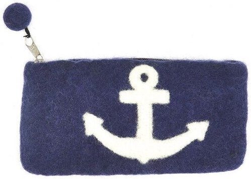 short'n'pietz handgefilztes Täschchen mit eingefilztem Anker