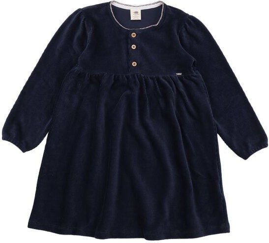 Walkiddy Bio-Cord Kleid Navy Blau - Kinderbekleidung, GOTS-Zertifiziert, Nachhaltig & Komfortabel