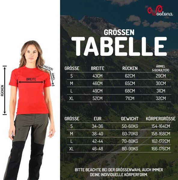 Woolona Kurzarmshirt - BISE - 100% Merinowolle