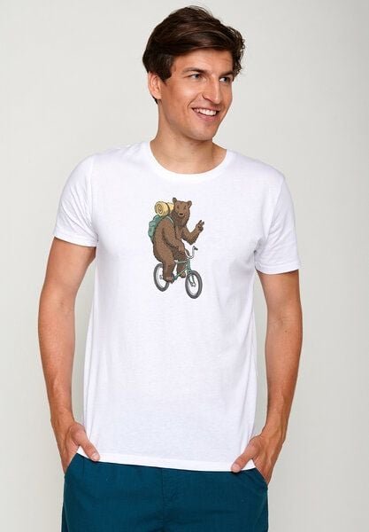 GREENBOMB Animal Bear Bike Guide - Sportliches T-Shirt aus Bio-Baumwolle / hochwertiger Print / GOTS / Fair & Vegan