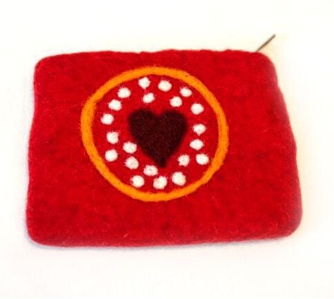 short'n'pietz handgefilztes Portemonnaie mit Reißverschluß