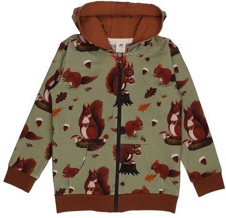 Squirrel Family-Sweat JacketBio-Baumwolle aus 95% Baumwolle -green- GOTS-Zertifiziert – Walkiddy