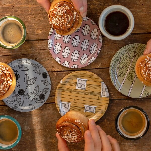 Cmig Coasters / Minitablett „Schwedensommer“ aus Birkenfurnier