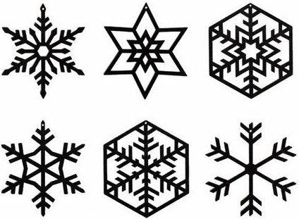 BeWooden 6St.Weihnachtsdekoration aus Holz "Schnee" / 2 verschiedene Farben