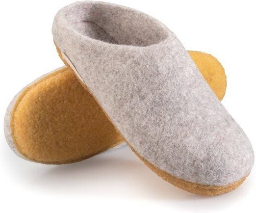 naturling Filz Herren Hausschuhe - Slipper mit Kautschuksohle