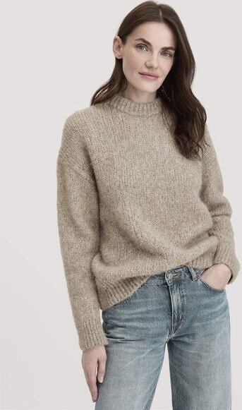 hessnatur Strick Pullover Relaxed aus Alpaka mit Bio-Baumwolle