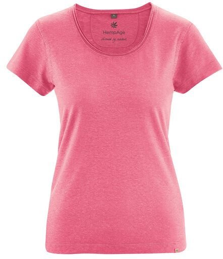 HempAge Damen T-Shirt mit Rollsaum Hanf/Bio-Baumwolle