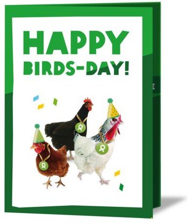 OxfamUnverpackt Spenden-Geschenk "Gackernde Hühner" (Geburtstagskarte mit Magnet)