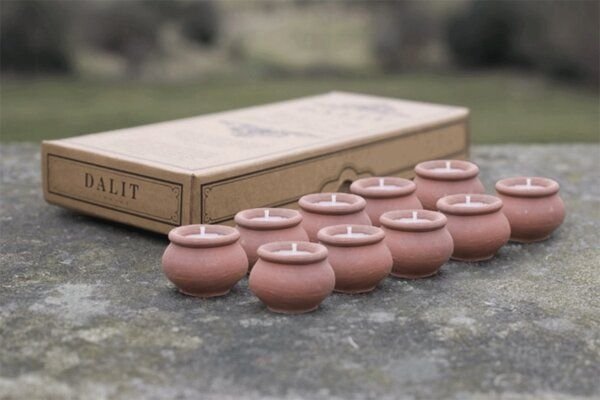 Dalit Handgefertigte Tonkerze