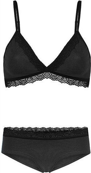 Frija Omina Set: Bio BH + Hipster Spitze dunkel