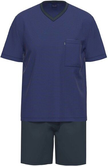 Ammann Herren Schlafanzug kurz V-Ausschnitt aus Bio-Baumwolle