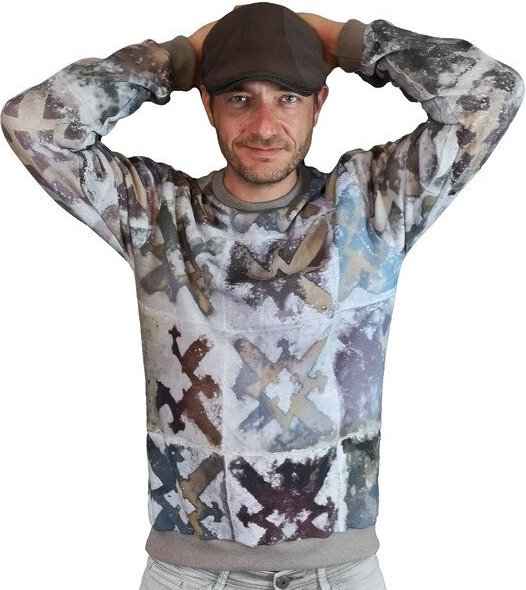 liebewicht Pullover Hoodie Sweater grau bunt gemustert aus Biobaumwolle