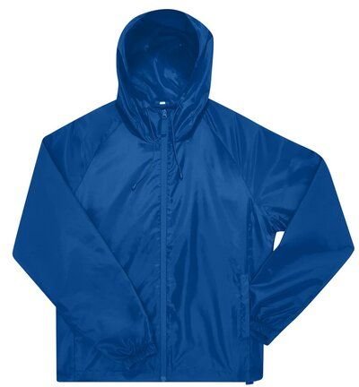 B&C BE INSPIRED Unisex Regen- und Windjacke einstellbare dreiteilige Kapuze mit zwei Fronttaschen