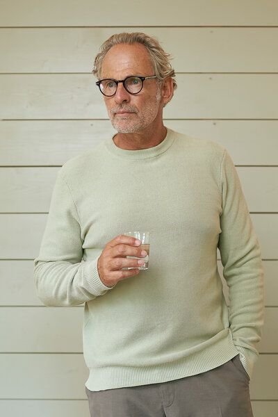 About Companions Klassischer Crewneck-Strickpullover MORTEN aus Bio-Baumwollgarn