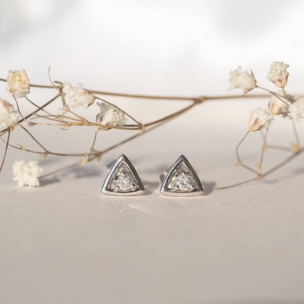 Eppi Dreieckige Ohrstecker 2in1 mit Lab Grown Diamanten Macie