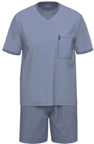 Ammann Herren Schlafanzug kurz mit V-Ausschnitt aus Bio-Baumwolle