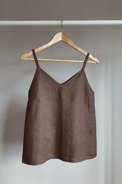 gust. Leinentop - V-Ausschnitt - Linen V-neck top - 100% Bio-Leinen