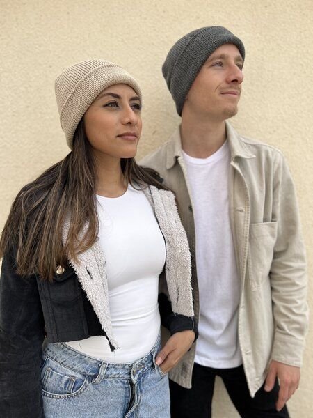 TINKU -Celebrating Bolivian Heritage 100% Baby Alpaka Beanie Mütze (ILLIMANI) aus Bolivien (Handgestrickt)