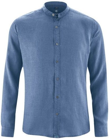 Thumbnail - HempAge Herren Schlichtes Stehkragenhemd aus reinem Hanf