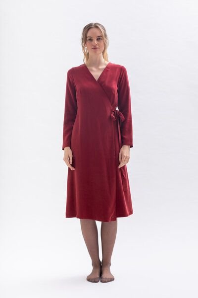 Studio Hertzberg Wickelkleid Kleid CU-RIIE aus Tencel in grün, rot und blau