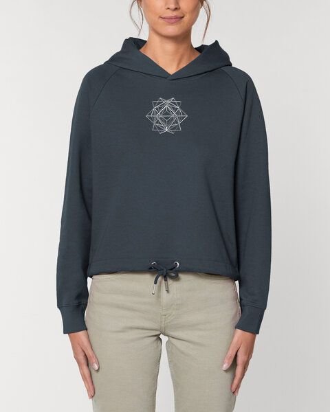 Human Family Kurzer Bio Damen Hoodie "Invent - Polygon"