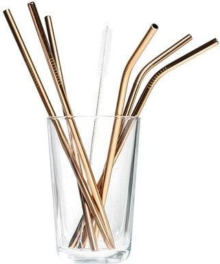 TRANQUILLO Strohhalm 6er Set aus Glas oder Metall