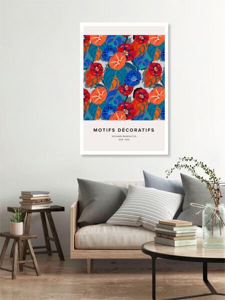 Photocircle Poster / Leinwandbild - Édouard Bénédictus: Art Deco Blumenmuster Variation 15