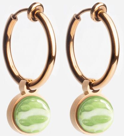 ALEXASCHA Roségold Clip Creolen mit Anhänger | Mix & Match