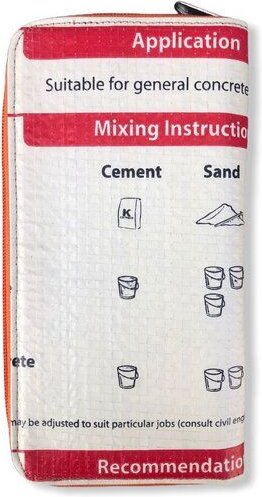 Beadbags Große Geldbörse aus recycelten Zementsack und Reissack CR38