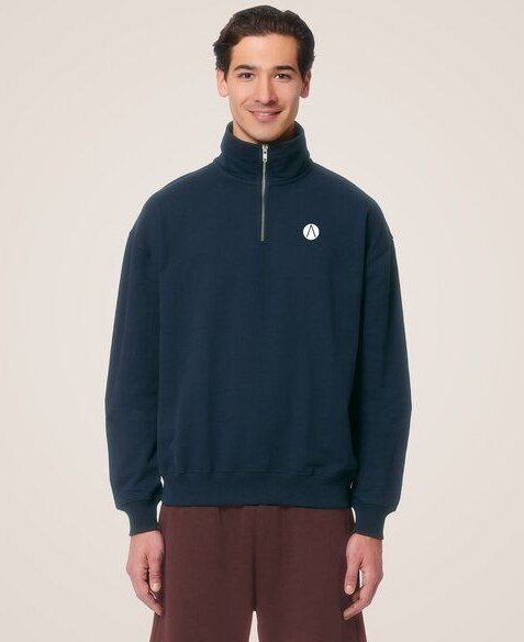 Thumbnail - Athleez BASIC - Relaxed ¼-Zip Sweatshirt - 100% Bio-Baumwolle