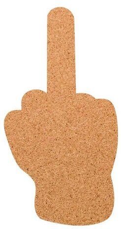 Kork-Deko Mittelfinger als Pinnwand aus Kork XXL ca. 80x50 cm