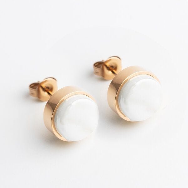 ALEXASCHA Edelstahl Ohrstecker mit Glasstein | Roségold