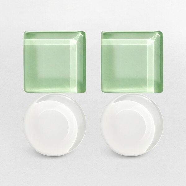 ALEXASCHA Geometrische Statement Ohrringe aus Glas | Bauhaus Design | 16 Farbkombinationen